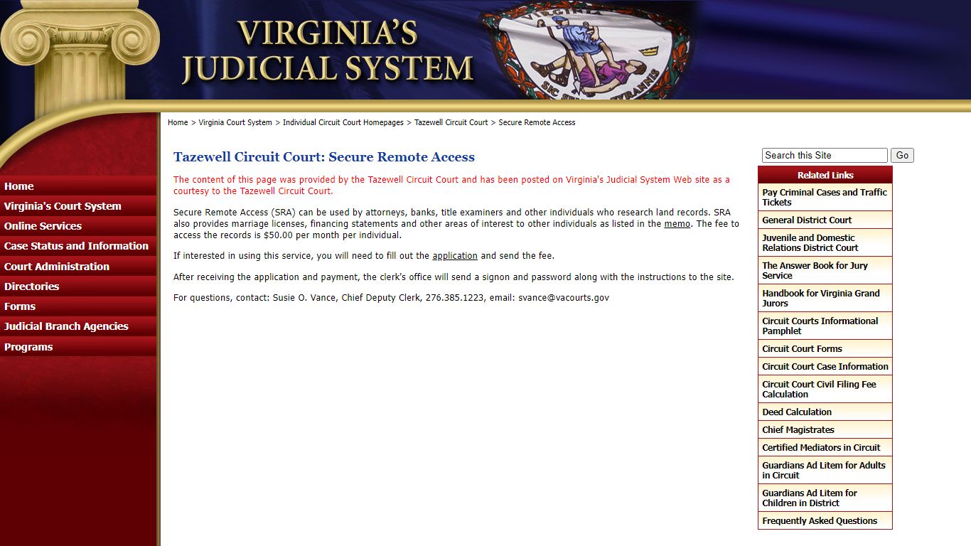 Tazewell Circuit Court: Secure Remote Access - Judiciary of Virginia